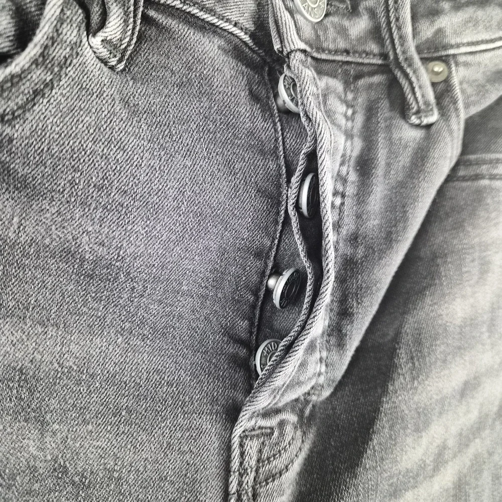 Hidden Wide Leg Jeans Women 24 Black Denim High Rise Button Fly Raw Hem Stretch